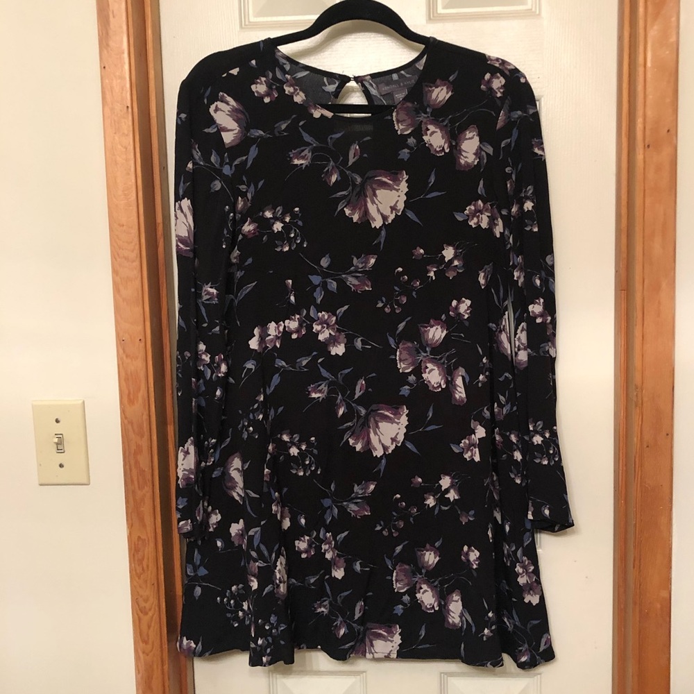 Long sleeve floral dress.
